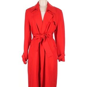 Anne Klein Vibrant Red Trench Coat